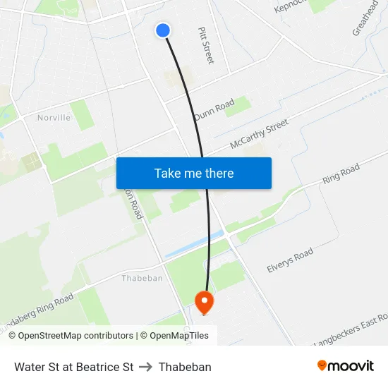 Water St at Beatrice St to Thabeban map