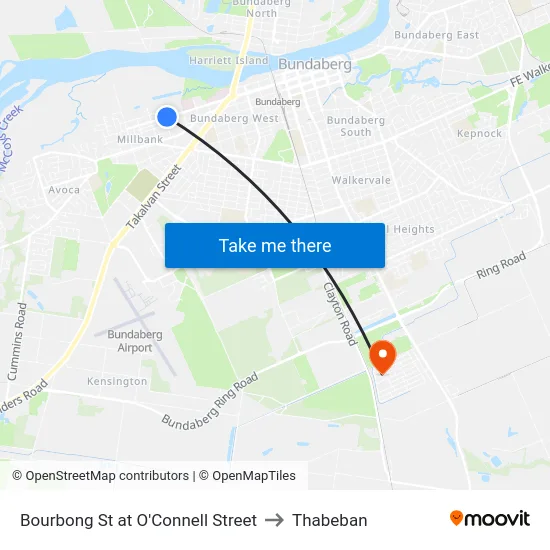Bourbong St at O'Connell Street to Thabeban map