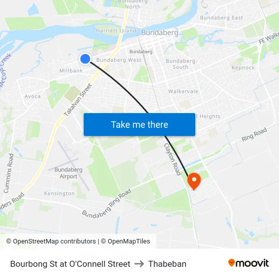 Bourbong St at O'Connell Street to Thabeban map