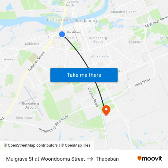 Mulgrave St at Woondooma Street to Thabeban map