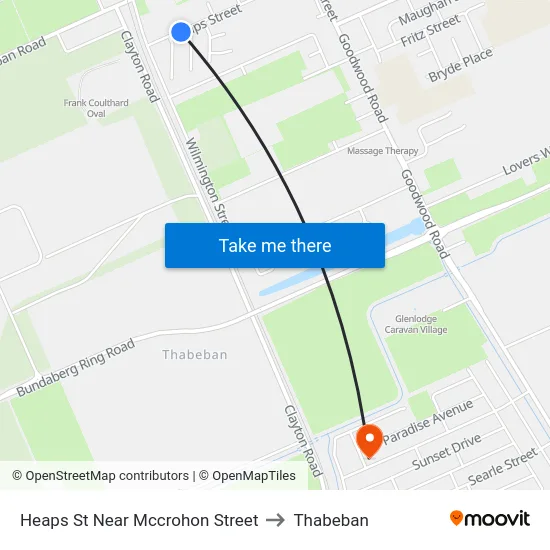 Heaps St Near Mccrohon Street to Thabeban map
