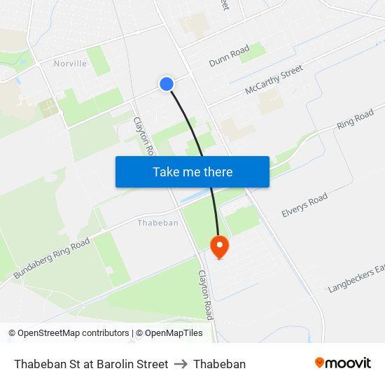 Thabeban St at Barolin Street to Thabeban map