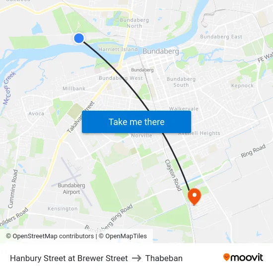 Hanbury Street at Brewer Street to Thabeban map