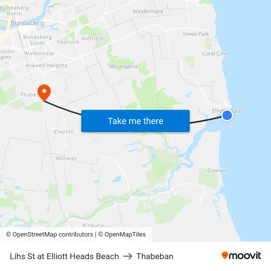 Lihs St at Elliott Heads Beach to Thabeban map