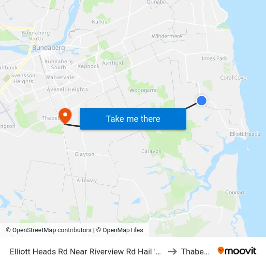 Elliott Heads Rd Near Riverview Rd Hail 'N' Ride to Thabeban map