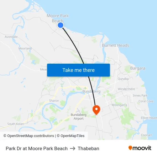 Park Dr at Moore Park Beach to Thabeban map