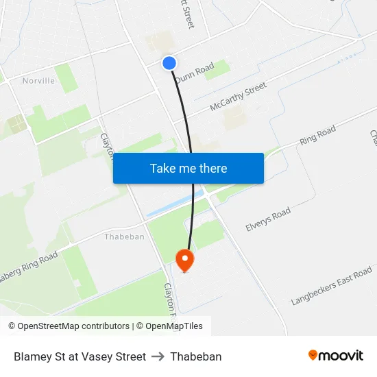 Blamey St at Vasey Street to Thabeban map
