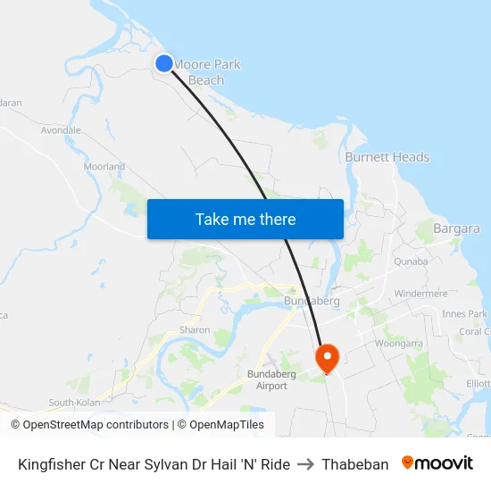 Kingfisher Cr Near Sylvan Dr Hail 'N' Ride to Thabeban map