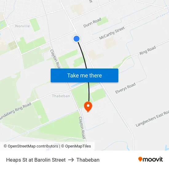Heaps St at Barolin Street to Thabeban map