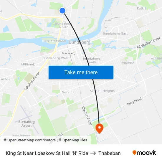 King St Near Loeskow St Hail 'N' Ride to Thabeban map