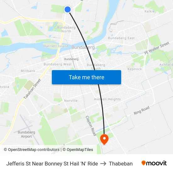 Jefferis St Near Bonney St Hail 'N' Ride to Thabeban map