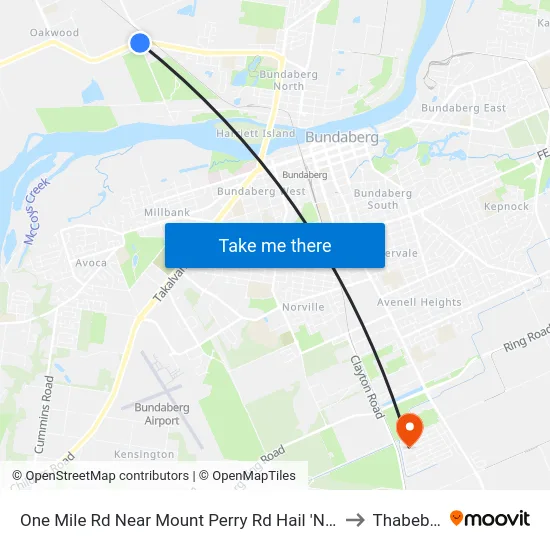 One Mile Rd Near Mount Perry Rd Hail 'N' Ride to Thabeban map