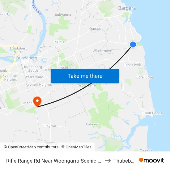 Rifle Range Rd Near Woongarra Scenic Dr to Thabeban map