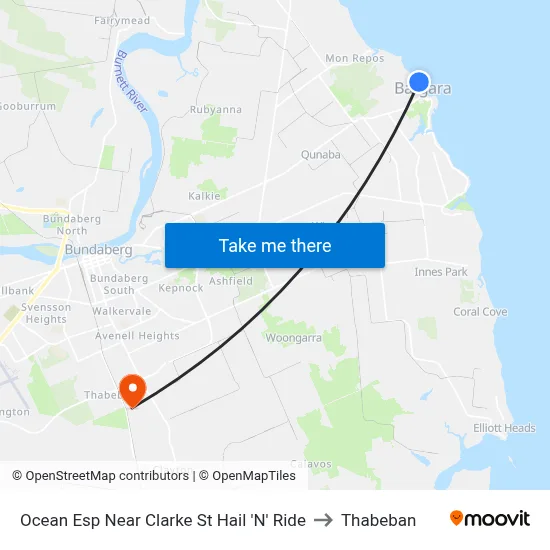 Ocean Esp Near Clarke St Hail 'N' Ride to Thabeban map