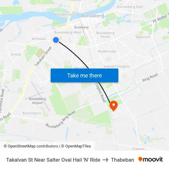 Takalvan St Near Salter Oval Hail 'N' Ride to Thabeban map
