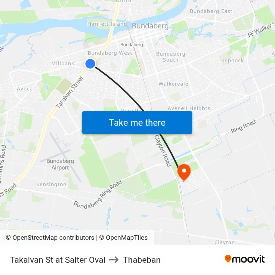 Takalvan St at Salter Oval to Thabeban map