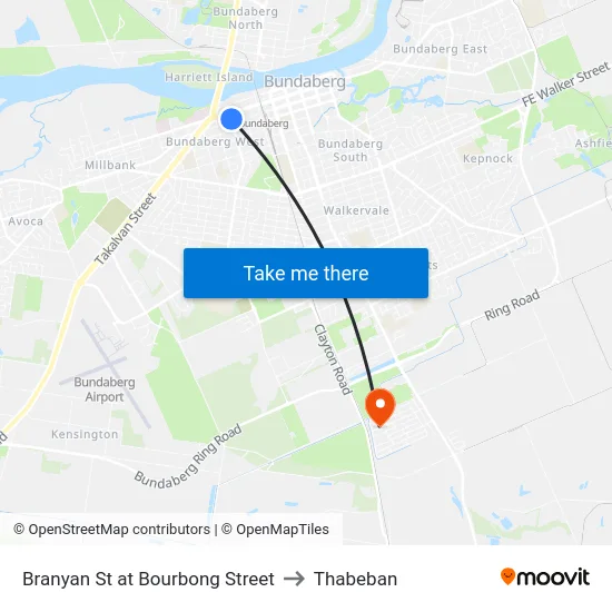 Branyan St at Bourbong Street to Thabeban map