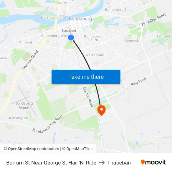 Burrum St Near George St Hail 'N' Ride to Thabeban map
