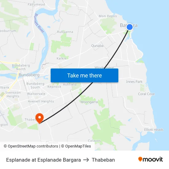 Esplanade at Esplanade Bargara to Thabeban map