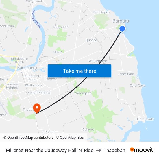 Miller St Near the Causeway Hail 'N' Ride to Thabeban map
