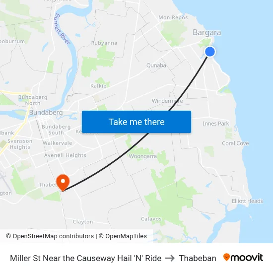 Miller St Near the Causeway Hail 'N' Ride to Thabeban map