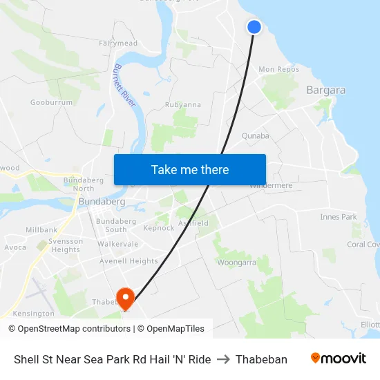 Shell St Near Sea Park Rd Hail 'N' Ride to Thabeban map