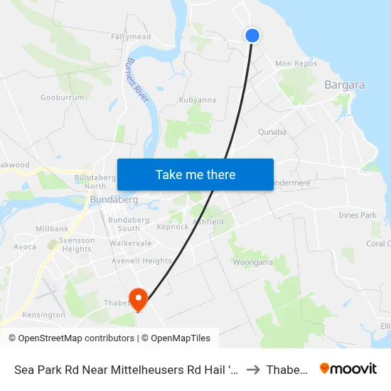 Sea Park Rd Near Mittelheusers Rd Hail 'N' Ride to Thabeban map