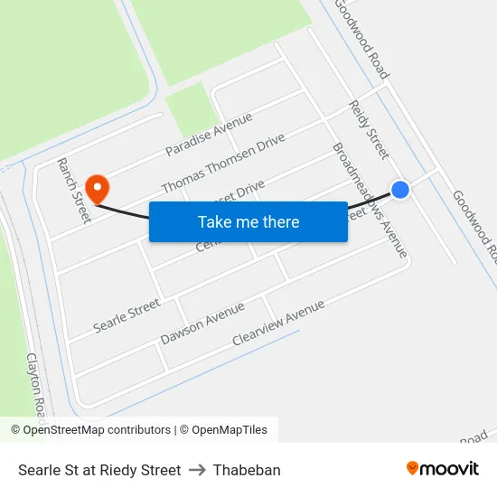 Searle St at Riedy Street to Thabeban map