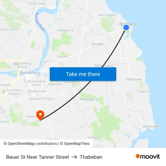 Bauer St Near Tanner Street to Thabeban map