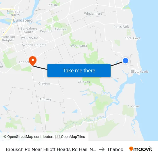 Breusch Rd Near Elliott Heads Rd Hail 'N' Ride to Thabeban map