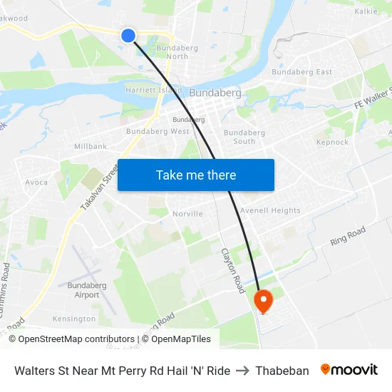 Walters St Near Mt Perry Rd Hail 'N' Ride to Thabeban map