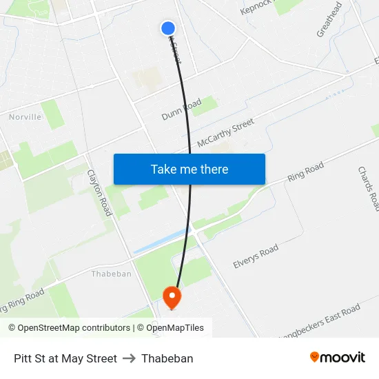 Pitt St at May Street to Thabeban map