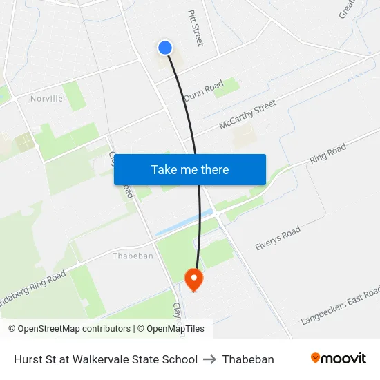 Hurst St at Walkervale State School to Thabeban map