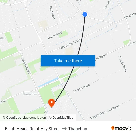 Elliott Heads Rd at Hay Street to Thabeban map