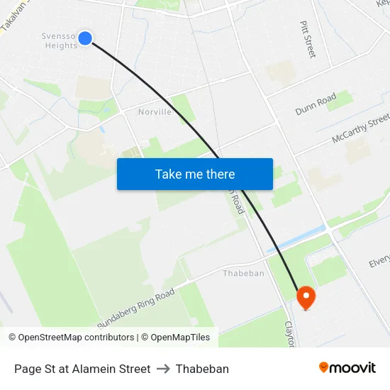 Page St at Alamein Street to Thabeban map