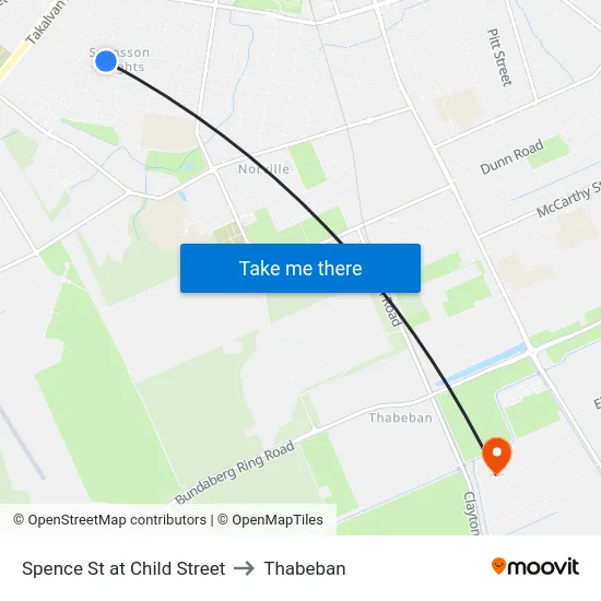 Spence St at Child Street to Thabeban map