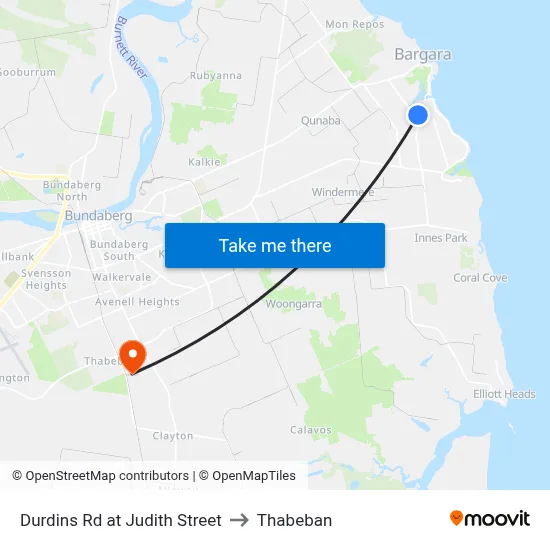 Durdins Rd at Judith Street to Thabeban map