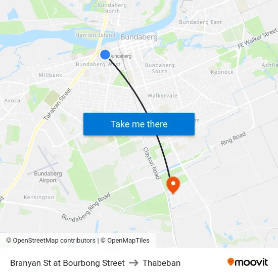 Branyan St at Bourbong Street to Thabeban map