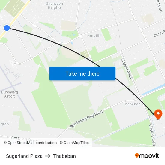Sugarland Plaza to Thabeban map