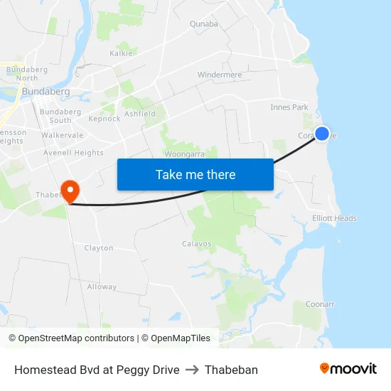 Homestead Bvd at Peggy Drive to Thabeban map
