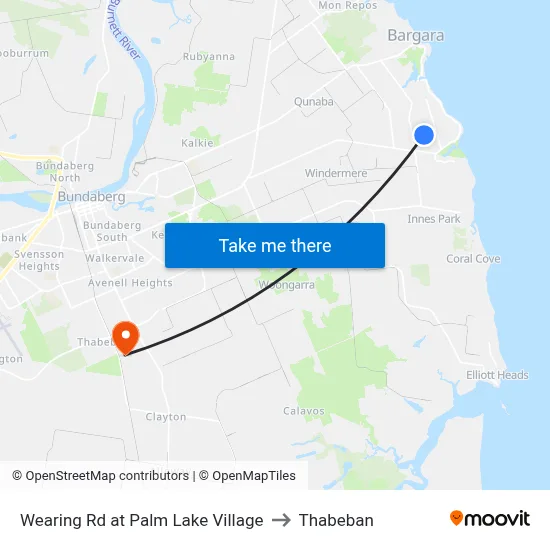 Wearing Rd at Palm Lake Village to Thabeban map