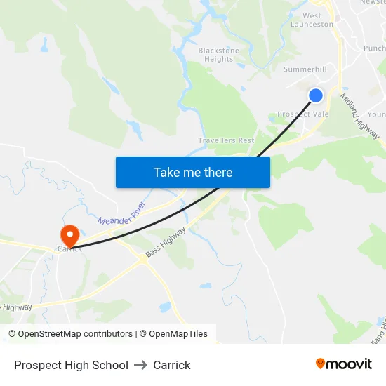 Prospect High School to Carrick map