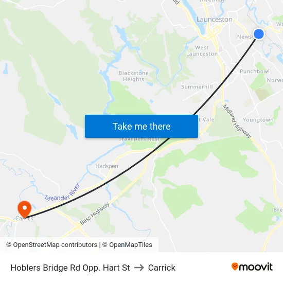 Hoblers Bridge Rd Opp. Hart St to Carrick map