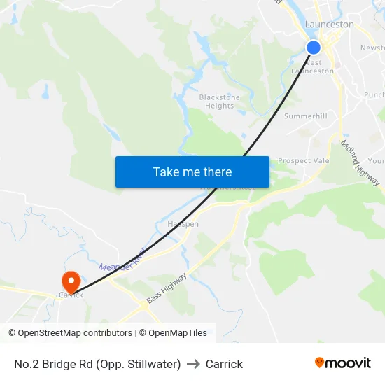 No.2 Bridge Rd (Opp. Stillwater) to Carrick map