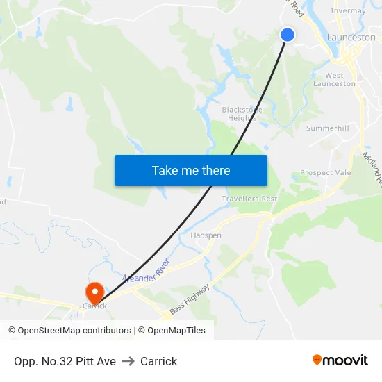 Opp. No.32 Pitt Ave to Carrick map