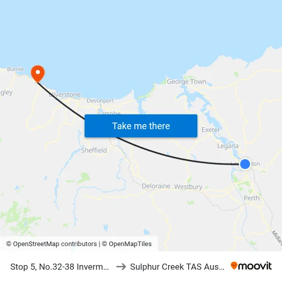 Stop 5, No.32-38 Invermay Rd to Sulphur Creek TAS Australia map