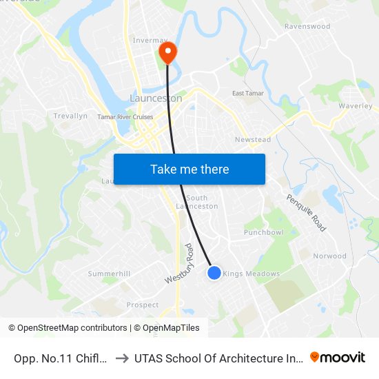 Opp. No.11 Chifley St to UTAS School Of Architecture Inveresk map