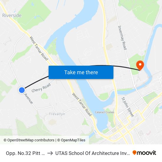 Opp. No.32 Pitt Ave to UTAS School Of Architecture Inveresk map
