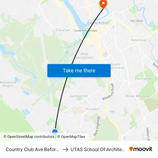 Country Club Ave Before Casino Rise to UTAS School Of Architecture Inveresk map