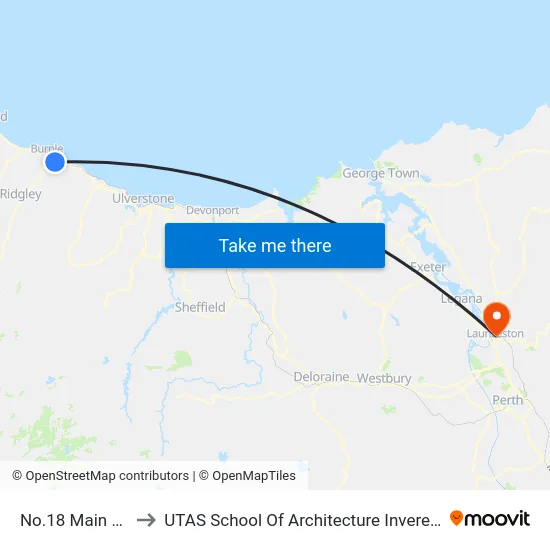 No.18 Main Rd to UTAS School Of Architecture Inveresk map